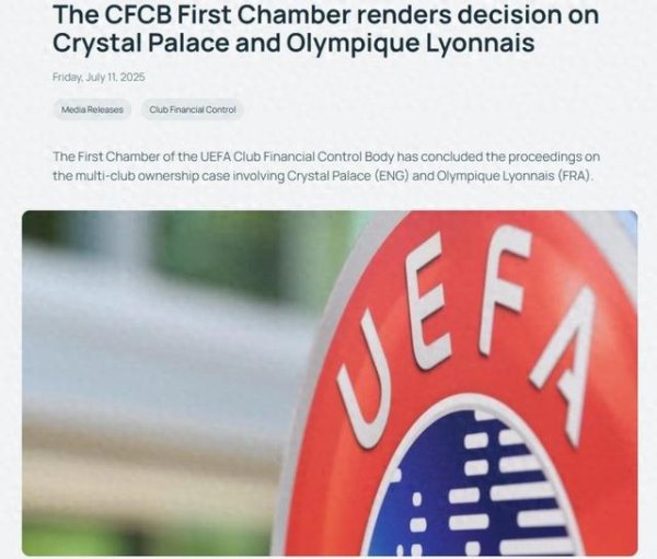 Chính thức của UEFA: Crystal Palace đã bị từ chối trình độ U