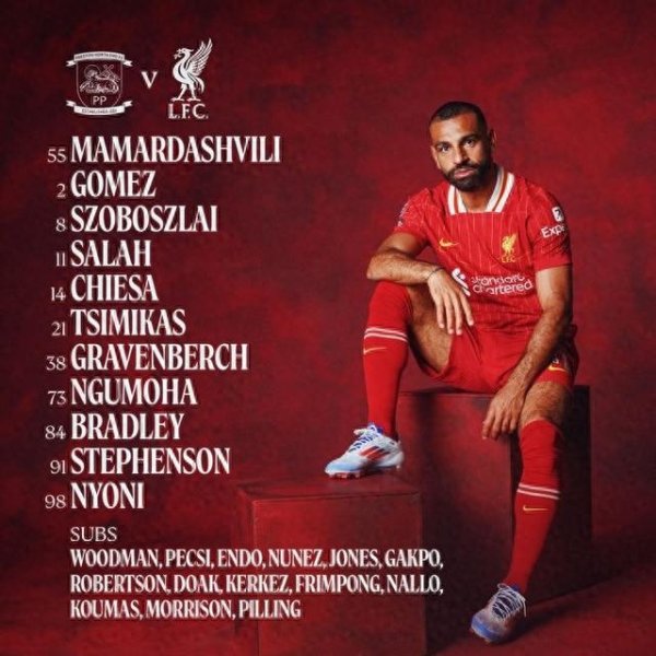 Liverpool vs Preston bắt đầu: Mamadashvili ra mắt! Salah và Sobo bắt đầu